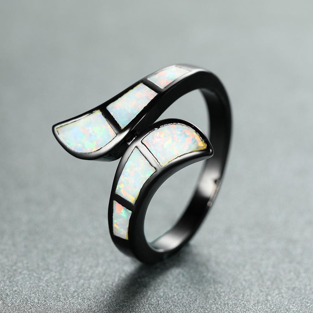 Fashionable Black and Blue Curved Australian Treasure Ring Mens European and American Style Exaggerated Personality Ring