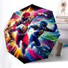 1pc Power Rangers Auto-Open Umbrella, Portable 3-Fold Design with 8-Bone Iron Frame, Outdoor for Fans, Travelers, Daily Use, Gift Idea.T093