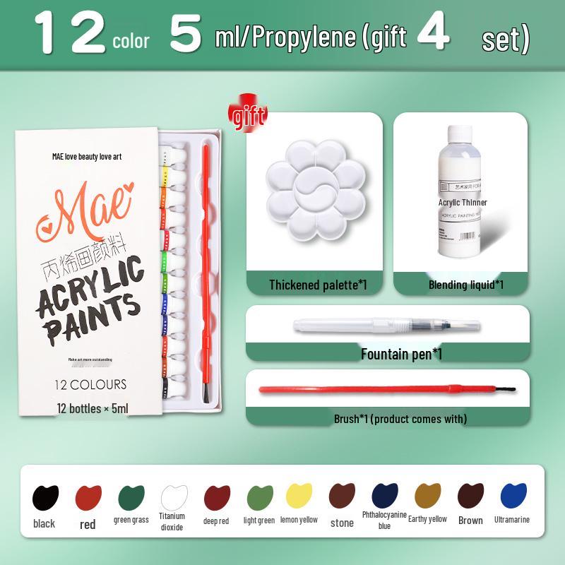 Waterproof Acrylic Paint Set - Fade-Resistant and Washable for Kids' Graffiti and Textile Art