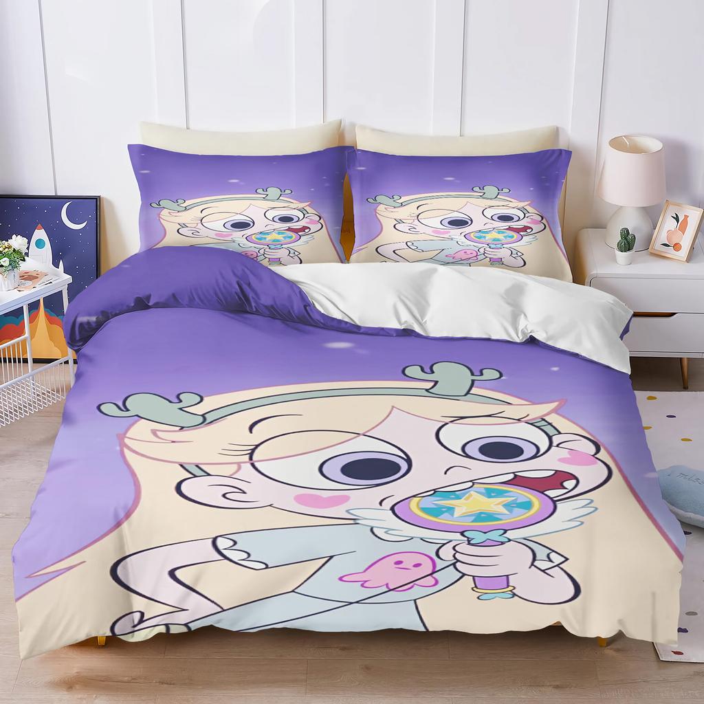 Star Butterfly Home Bedroom Comforte Nordic polyester material, suitable for children and adults, 3-piece set