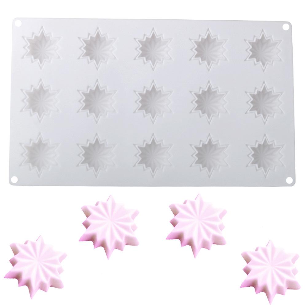 

15 Cell Christmas Snowflake Design Silicone Chocolate Mould Cake Mold Candy Tools Dessert Bakeware Kitchen Baking Supplies