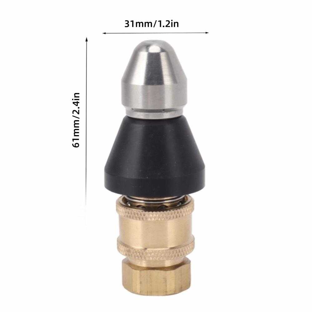 Stainless Steel Sewer Jetter Nozzle Quick Connect Drain Cleaning Jetter Pipe Blockage Removal
