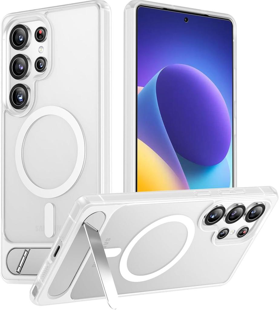 Case for Samsung S26 Ultra Magnetic With Holder Protective Case WIth Kickstand Shock Proof Tough Shell Anti-Fingerprint Plain