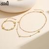 EFFIE QUEEN Stainless Steel CZ Flower Pendant Double-Layer Necklace Women's Unique Collarbone Chain Jewellery Creative STKN30