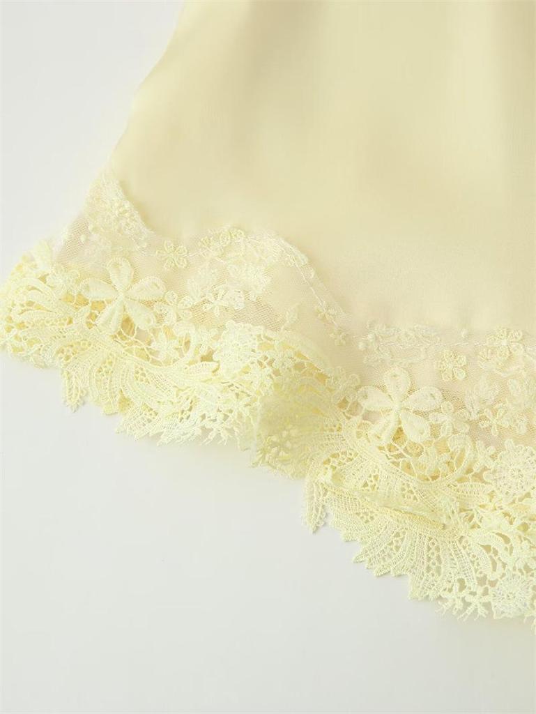 European & American 2025 Women's Elegant Real Silk Lingerie-Style Top with Shorts
