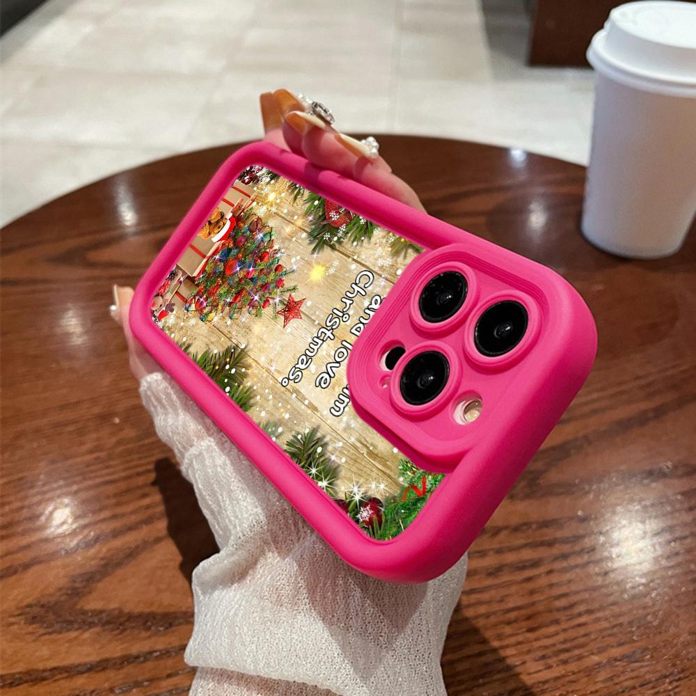 N114 Merry Christmas Desig Art Happy New Year Soft Angel Eyes Phone Cases for iPhone 16 15 14 13 11 Pro Max 8 7 6s Plus 12 XR XS Max Shockproof Cover