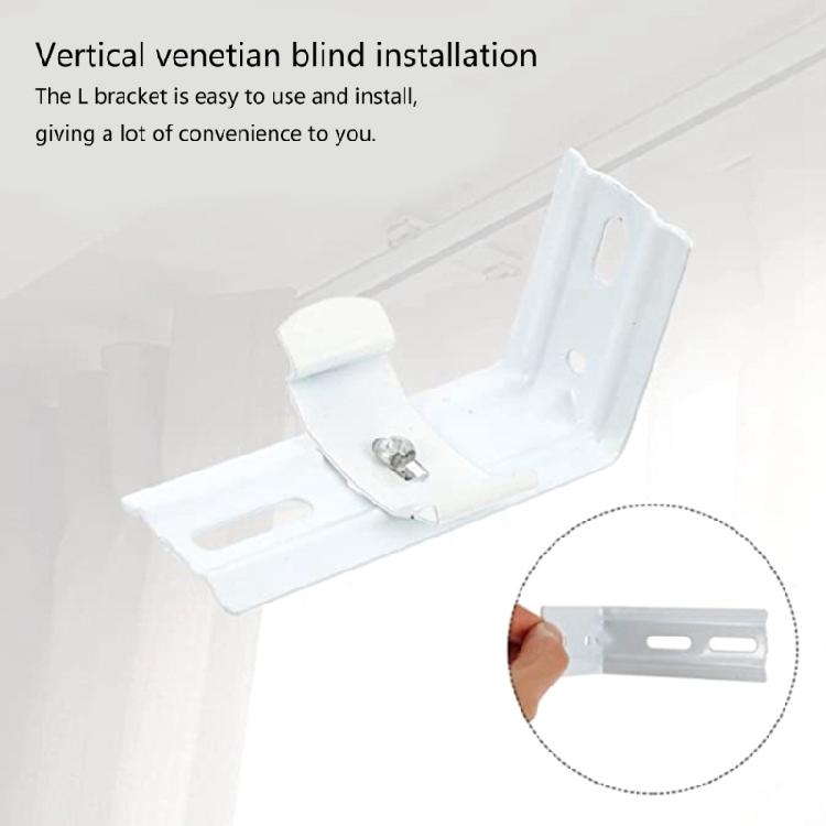 8Pcs Vertical Blind L Brackets White Iron Curtain Rails Clips for Easy and Secure Installation In Multiple Locations