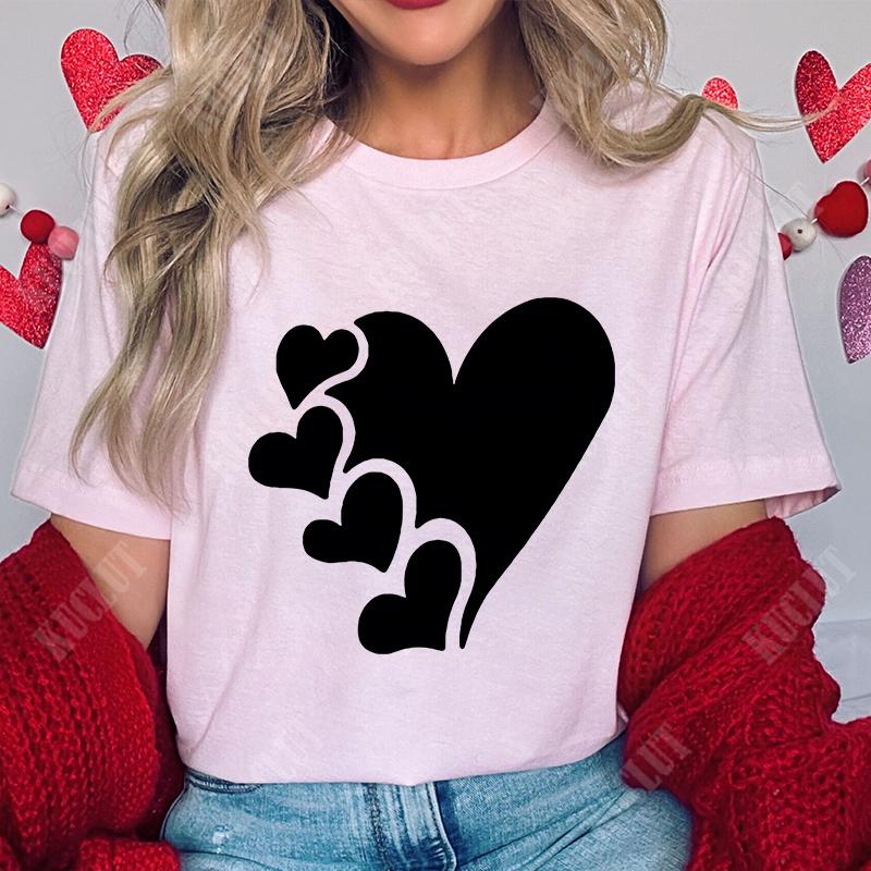 Funny Heart  Dog Paw Print Women Tshirts Fashion Summer Ladies Tshirts Short Sleeves Clothes Love Heart Fashion Casual Shirts