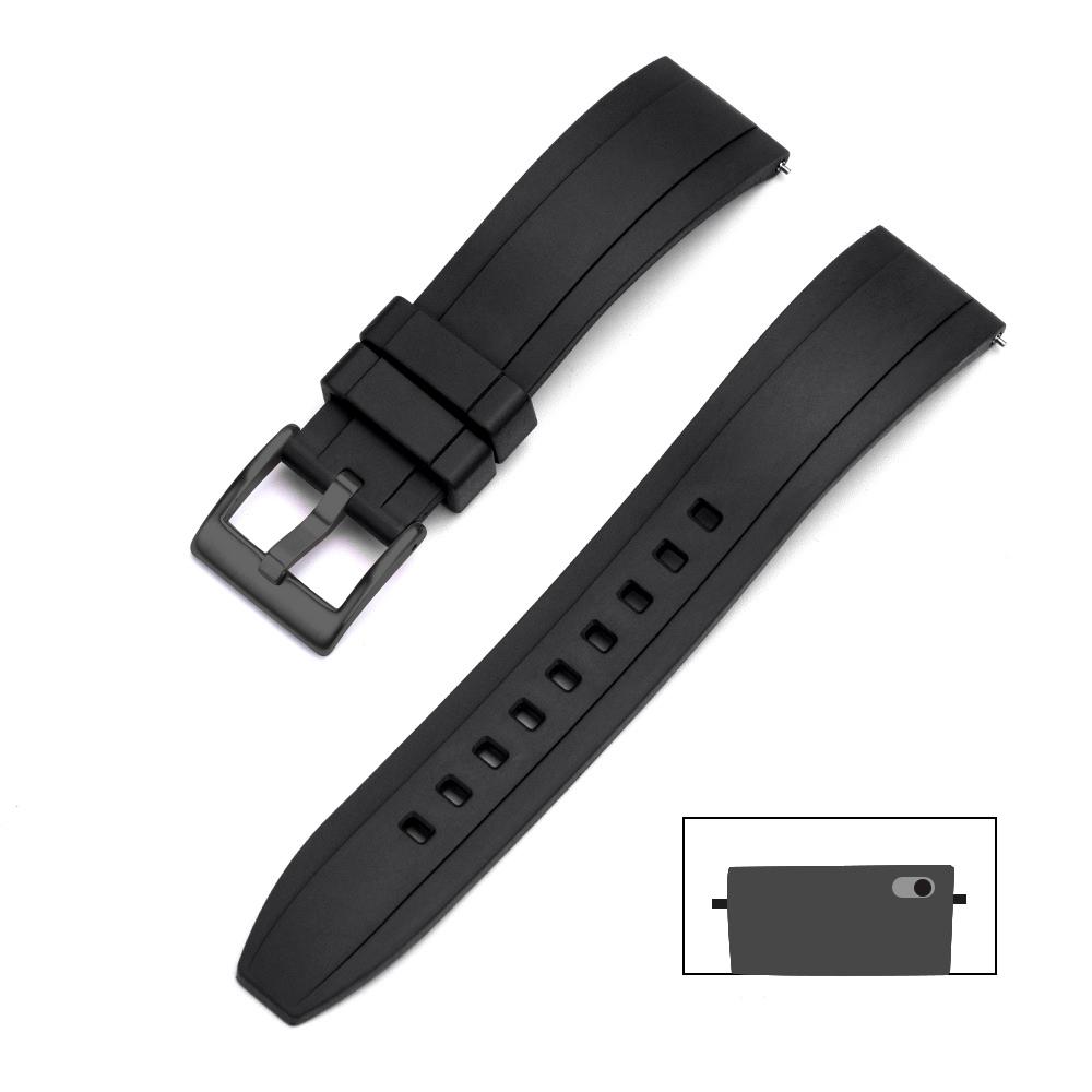 JUELONG Vulcanized FKM Rubber Watch Strap 18mm 19mm 20mm 21mm 22mm 23mm 24mm Perfect Fit Flat End Quick Release Watchbands