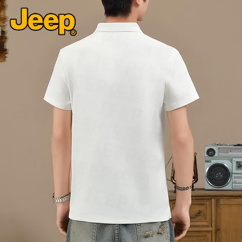 Jeep Men's Quick-Dry Business Casual Short-Sleeve Polo Shirt