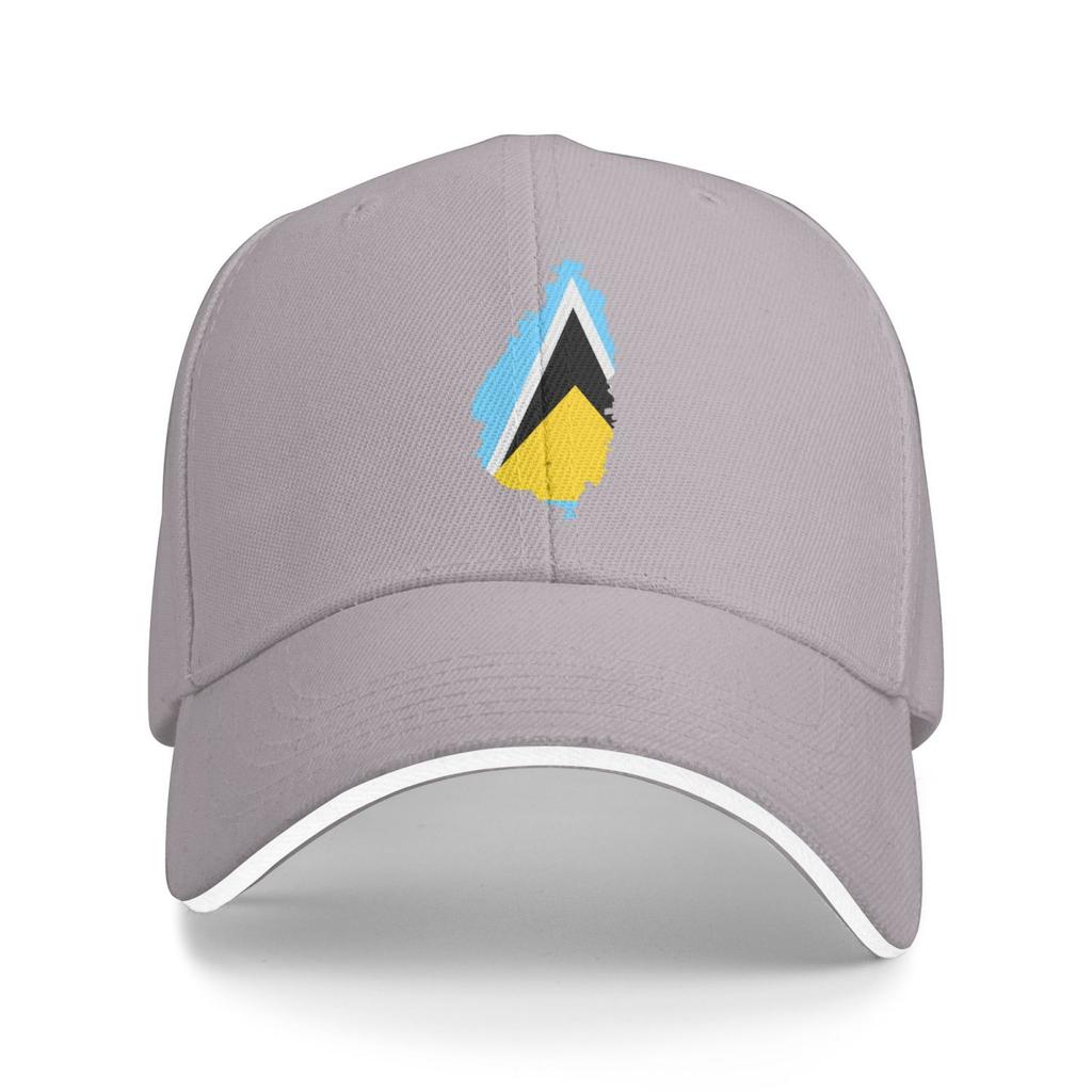 Flag Map of St Lucia Sun Mesh Hats Summer Outdoor Baseball Cap Cool Trucker Hat for Unisex Unisex Sun Protection