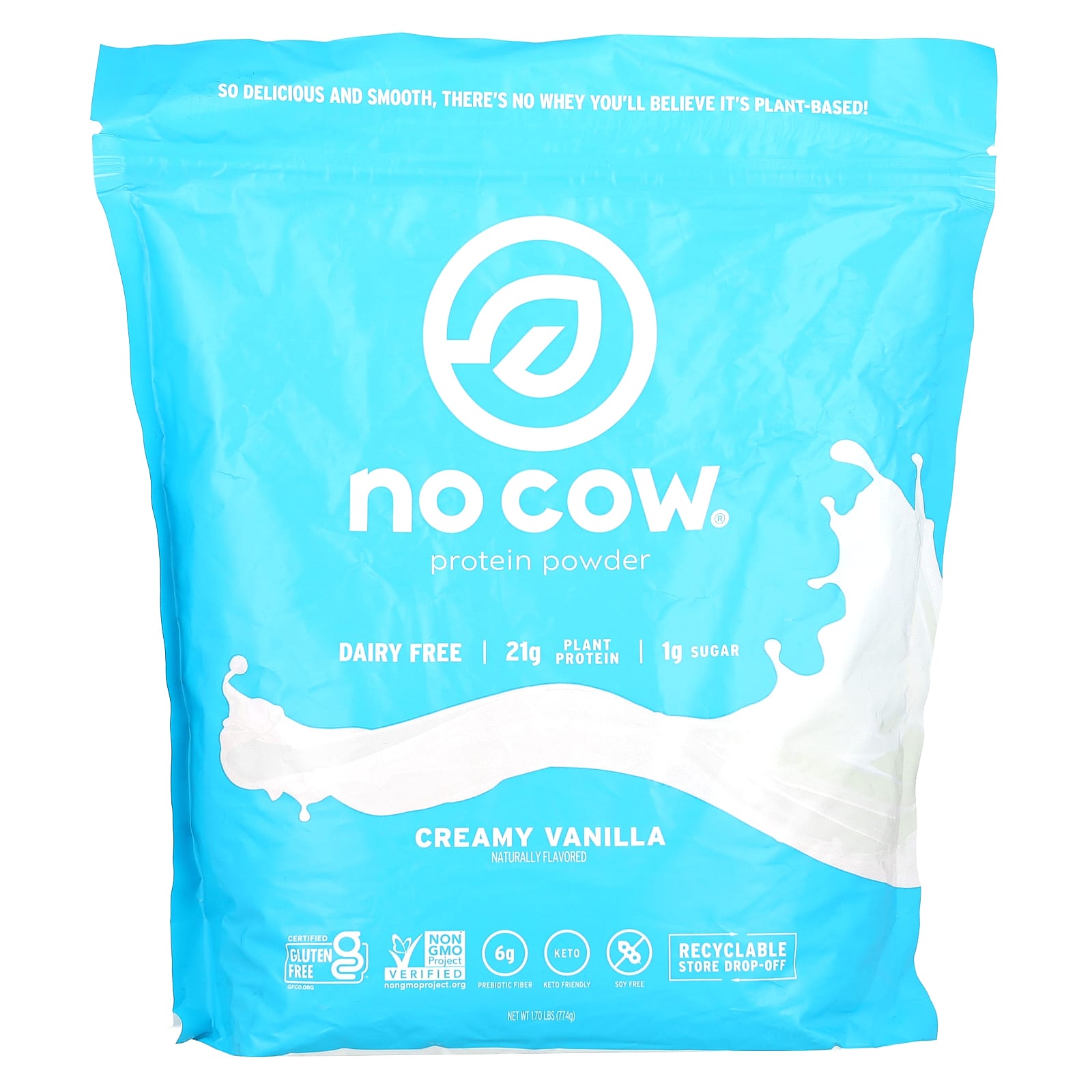 

No Cow, Protein Powder, Creamy Vanilla, 1.7 lb (774 g)