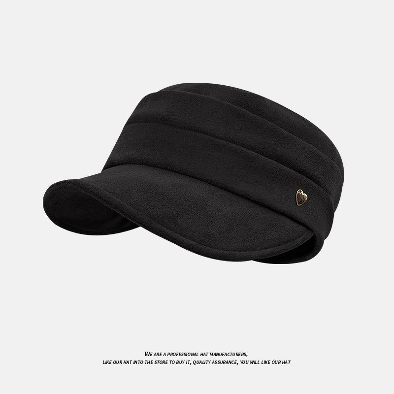 British Hat Women's Suede Pleated Equestrian Hat Versatile Flat Hat Autumn and Winter Versatile Literary Painter Hat