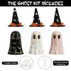 Ghost Statues Halloween Sculpture Resin Ghost Figurine With Witch Hat For Desk Indoor Mantle Table Fireplace Home Bookshelf