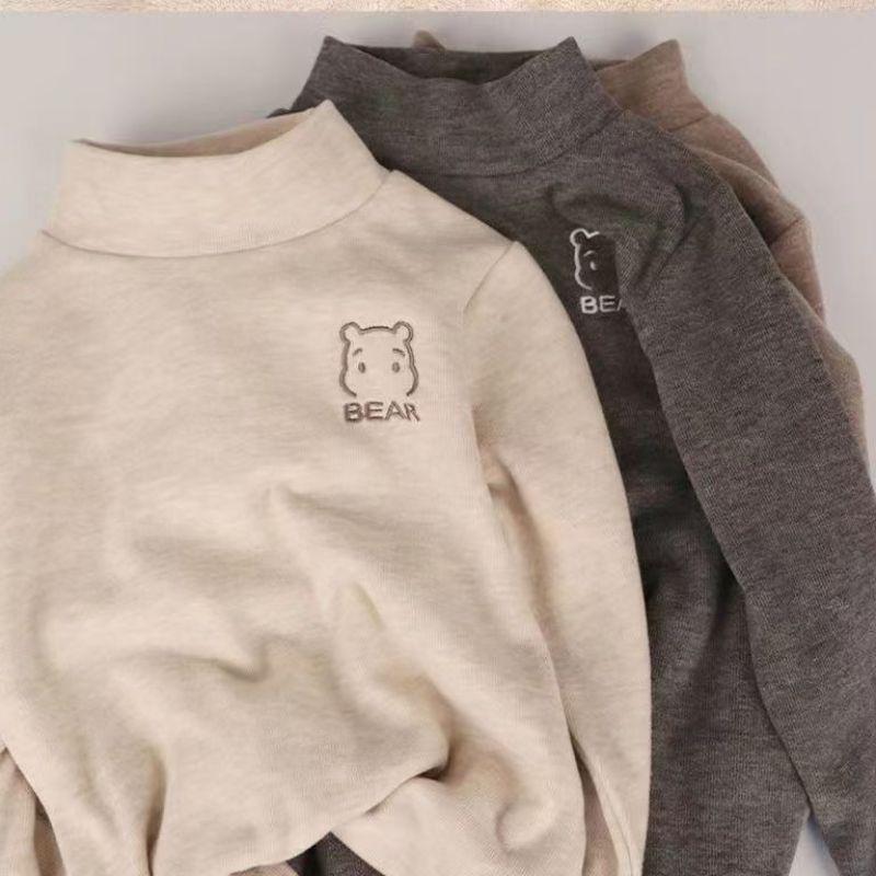Children's Warm Long-Sleeve Base Layer Top with Half-High Collar for Boys, Girls, Toddlers, and Babies