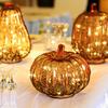 Yousheng Glass Pumpkin Lights LED Lighted Pumpkin Fall Thanksgiving Table Centerpiece for Bedroom Bathroom Hallway Home Decoration
