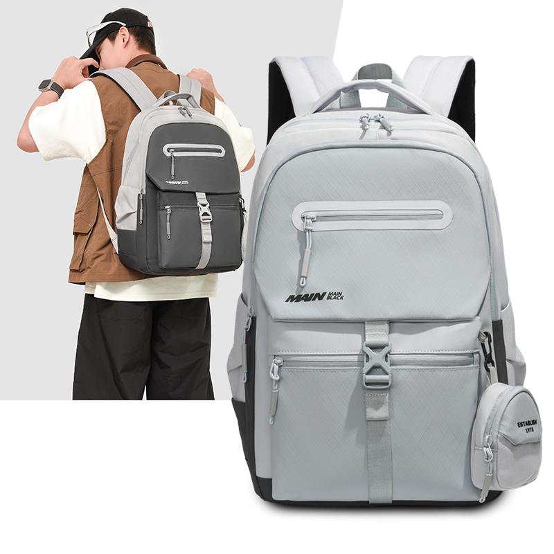 Rucsac Școlar pentru Elev de Liceu cu Blocuri de Culoare Rucsac de Călătorie pentru Bărbați Rucsac Ușor cu Capacitate Mare