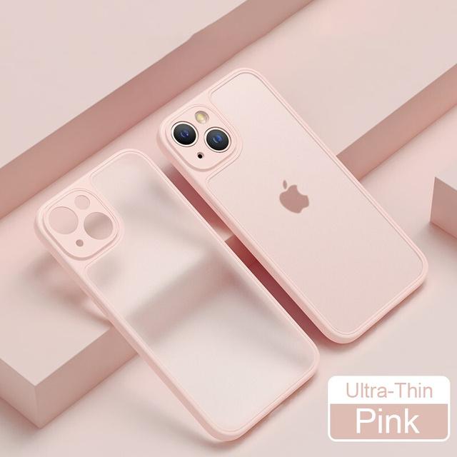 Luxury Ultra -Thin Matte Lens Protection Phone Case For Iphone 14 13 12 11 Pro Max Xr Xs Max 14plus Soft Shockproof Bumper Cover