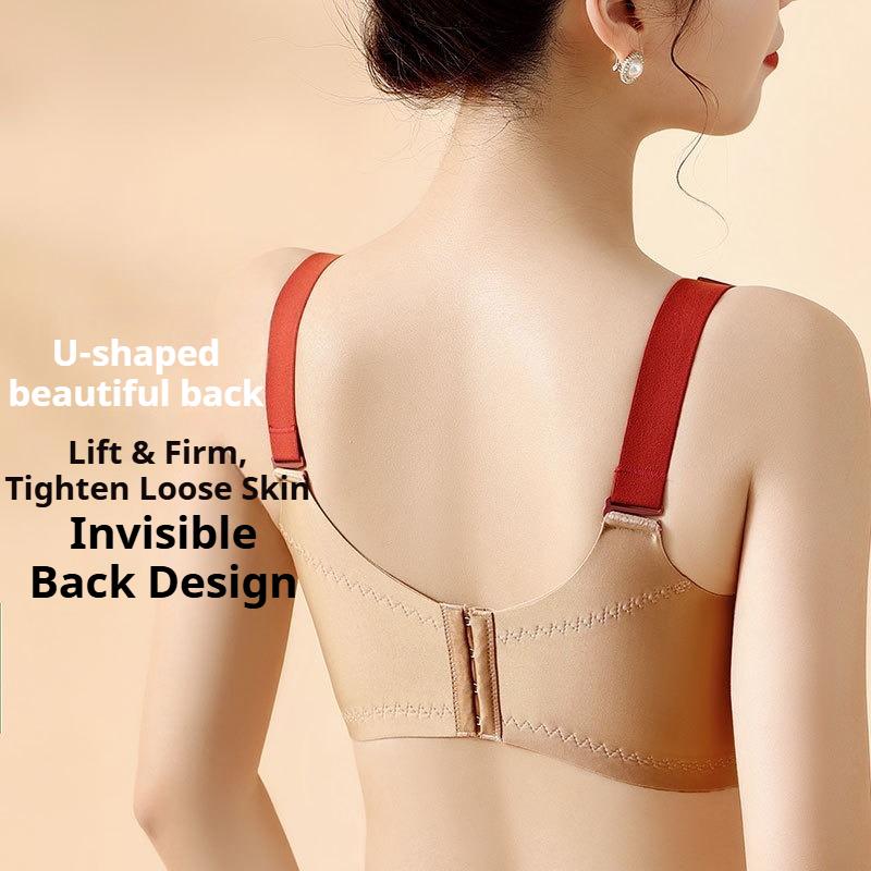 Full Cup Thin Style Without Steel Ring Plus Size Underwear Large Chest Small Sexy Lace Adjustment Shape Side Breast Bra