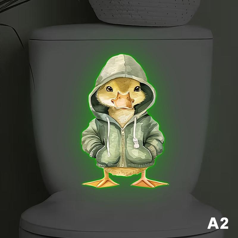 

Glow-In-The-Dark Floral Toilet Sticker Toilet Lid Decoration Self-Adhesive Removable Wall Decals Luminous Car Sticker Home Decor A2