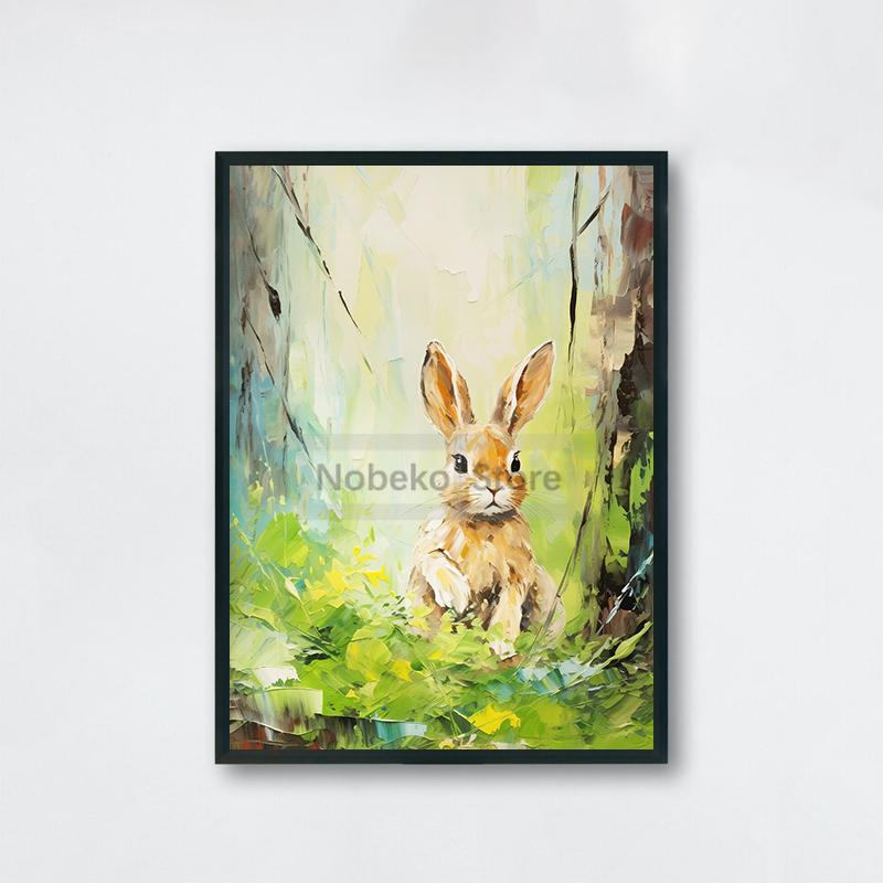 Cute Baby Animal Nursery Posters Cute Wildlife Prints Canvas Oil Painting Woodland Wall Art Pictures Home Kids Room Decoration