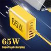 USB Typ Ladegerät 65W 6 Anschlüsse Schnellladung Wandladegerät Für iPhone Samsung Xiaomi Huawei USB Handy-Ladeadapter