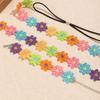 Stretchy Band Crochet Flower Headband Cute Colorful Design Comfortable Fit for Teen Girls Summer Sports Outdoor Activities