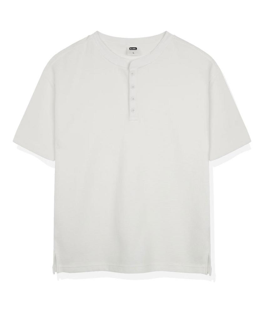 Beijiglabel Raon Waffle Henley Neck Short-Sleeve T-Shirt 3 Colors [Blsr_0001]