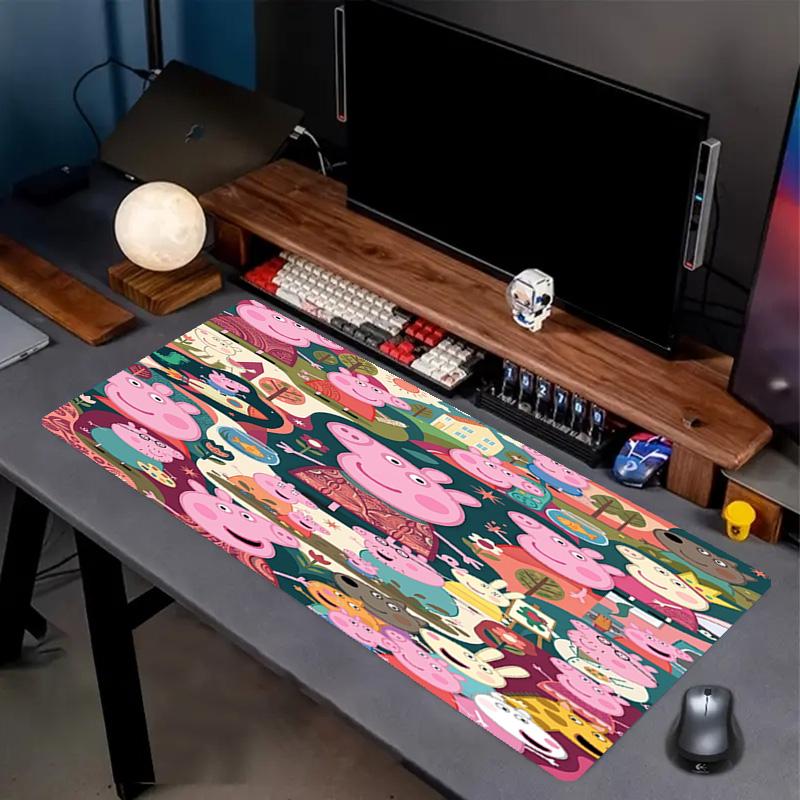 Peppa Pig Print Mouse Pad, Anti‑Slip Desktop Keyboard Mat, for PC Laptop Gaming Working Daily Use, Cool Festival Surprise Gift
