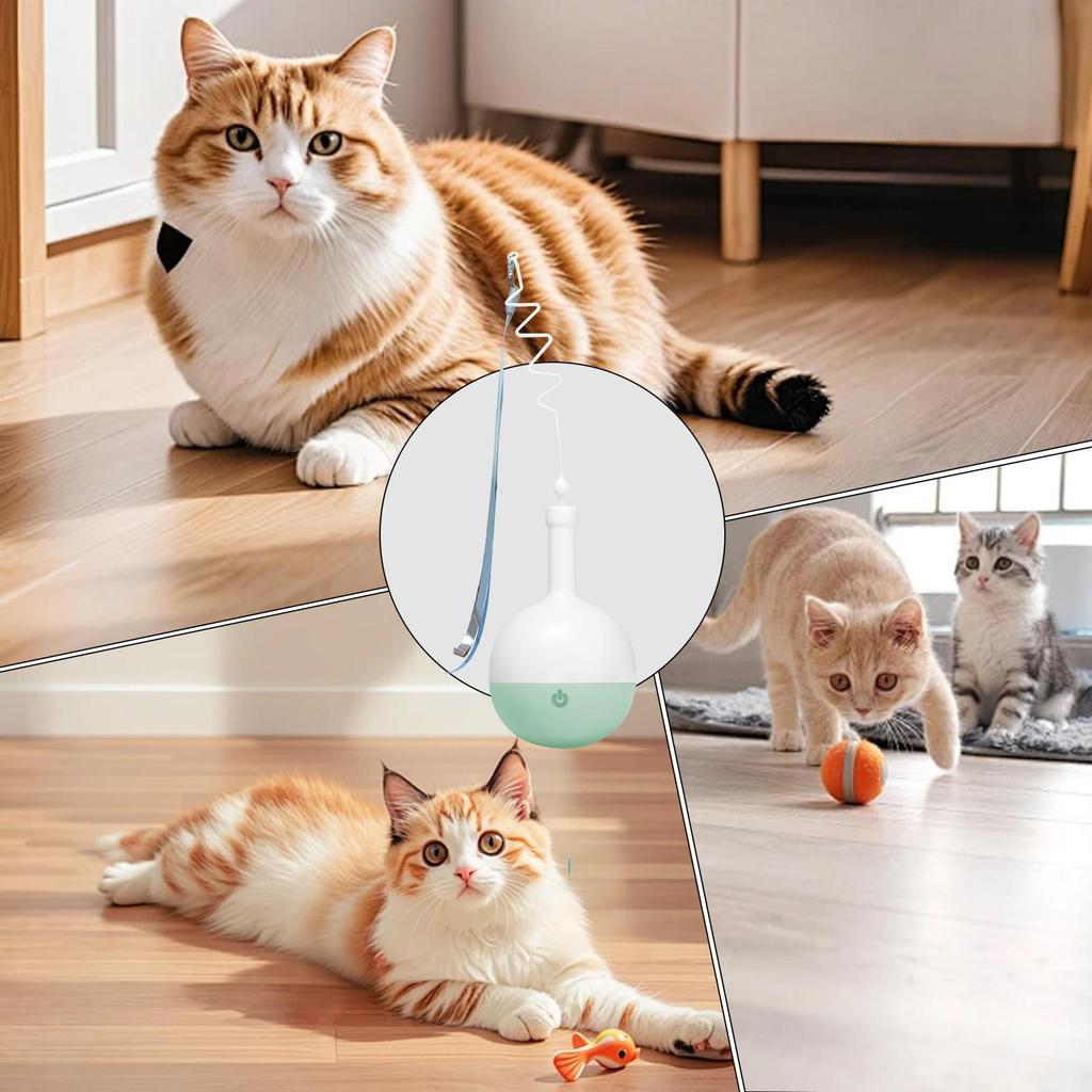 Puzzle Feeder Cat Interactive Stimulating Feeder Electric Teaser Toy For Training Eating Boredom Relief Indoor Outdoor Kitten