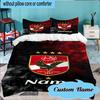 Custom Name Al-Ahly Club Crest Bedding Set 3pcs, Bedding Set Including 1pc Duvet Cover And 2pcs Pillowcases for Bedroom, Dormitory Gift