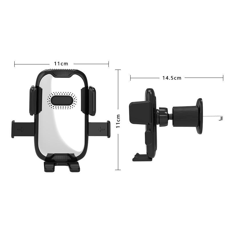 

Вращающийся на 360° автомобильный держатель для телефона с защитой от сотрясений и перевернутым крючком для вентиляционных отверстий JCS-0101 серебряный