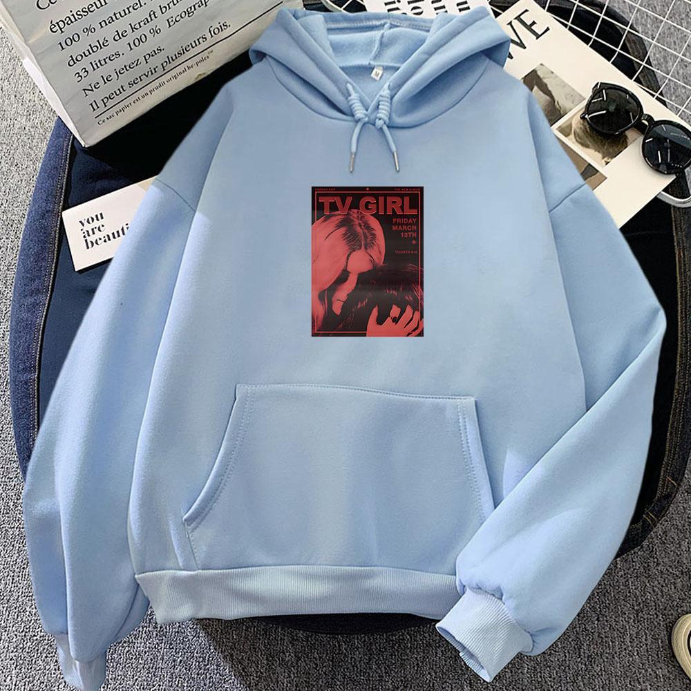 TV Girl Band Indie Pop Posters Printed Hoodie Funko Pop Vintage Sweatshirt for Autumn/Winter Harajuku Clothing Moletom Hoody