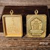 Tibetan Thangka Titanium Steel Gold Silver Pendant: Single/Double-Sided Benming Buddha Amulet