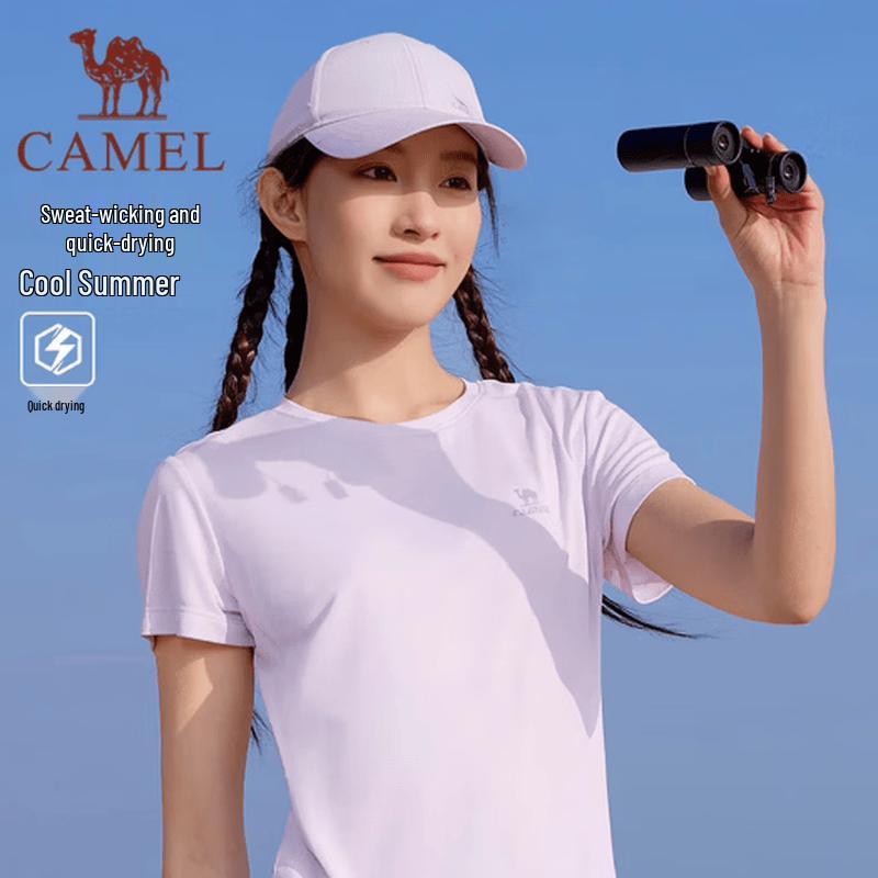 CAMEL Women s Quick-Dry Breathable Round Neck Running T-Shirt M