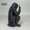 Crouching Devil God Figure Hooded Figurine, Decorative Ornament with Skull Mask & Muscle Lines, Hip Rock Metal Sculpture Hop Gothic Rocker Statue for