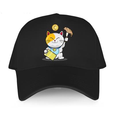 Nouvelle arrivée chapeau à visière courte hommes yawawe casquettes amoureux des chats hauts drôle de chat avec poisson hip-hop casquette de baseball coton femmes chapeaux