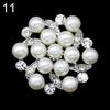 Faux Pearl Flower Brooch Collar Pin Rhinestone Crystal Bridal Jewelry Present