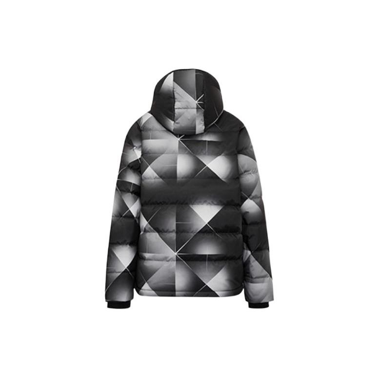 Anta Fleece-Lined Thickened Hooded Down Jacket With All-Over Print Men Outerwear Black 152241908-4