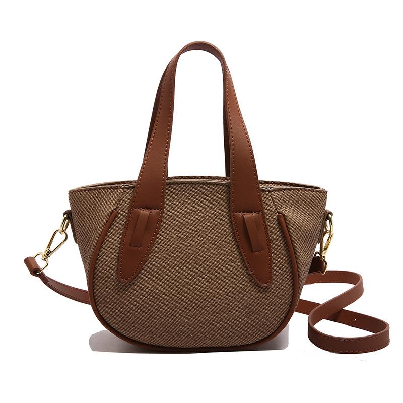 

Премиальный нишевый дизайн портативная сумка-ведро женская 2025 новая простая и универсальная в стиле кэжуал на плечо/кроссбоди коричневый