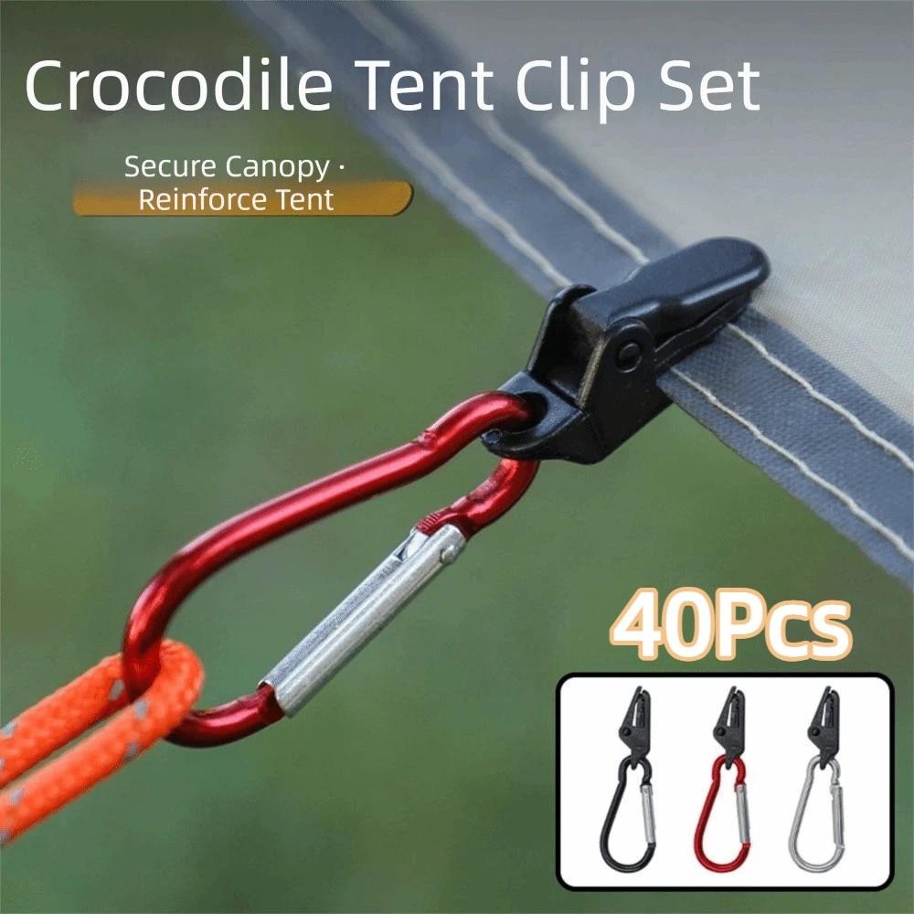 40Pcs Plastic Alligator Tent Clips Anti-Skid Awning Tarpaulin Clips Outdoor Camping