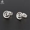 Simple Yoga Om Earring Ball Star Tree Cross Bicycle Stainless Steel Stud Earrings for Women Men T Bar Ear Piercing Gift