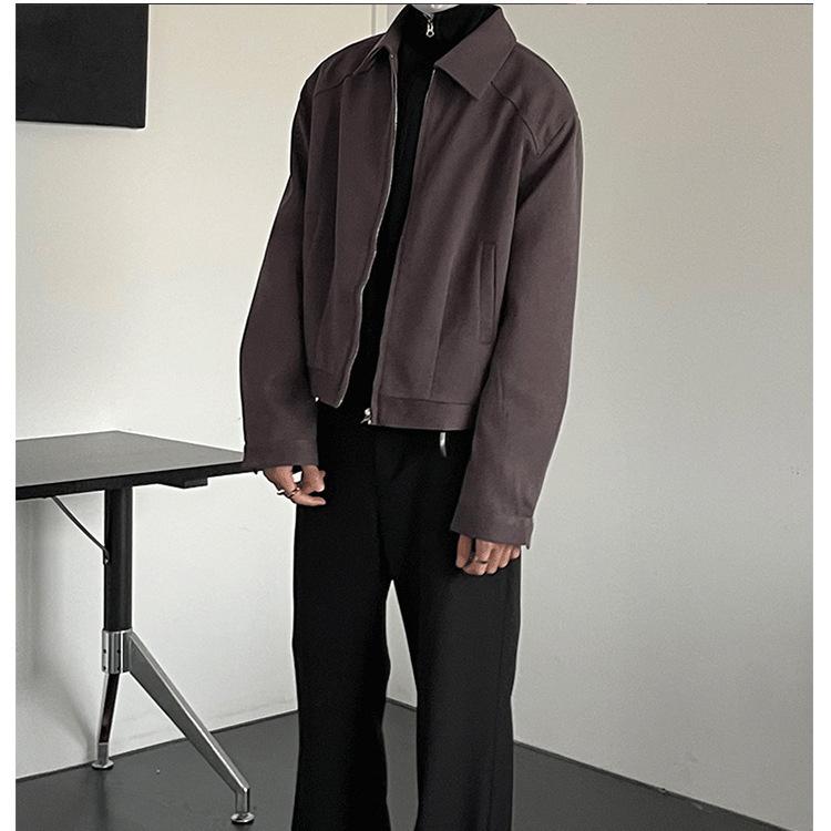 

Корейская короткая куртка клинфит мужская осенне-зимняя американская с лацканами бейсбольная джерси Детройт исполнительная рабочая куртка 3XL фиолетовый