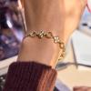 J&D Classic Leaf Rhinestone Chain Bracelet Stacking Wearing Fashion Bracelet