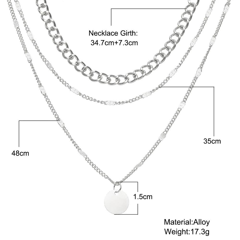 European Minimalist Multi-layer Gold Alloy Chain Necklace for Women