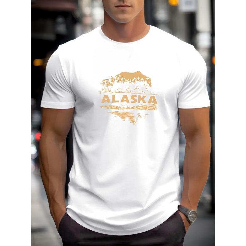 European Sizes Men's Pattern Summer Casual Crew Neck Short Sleeve T-Shirt