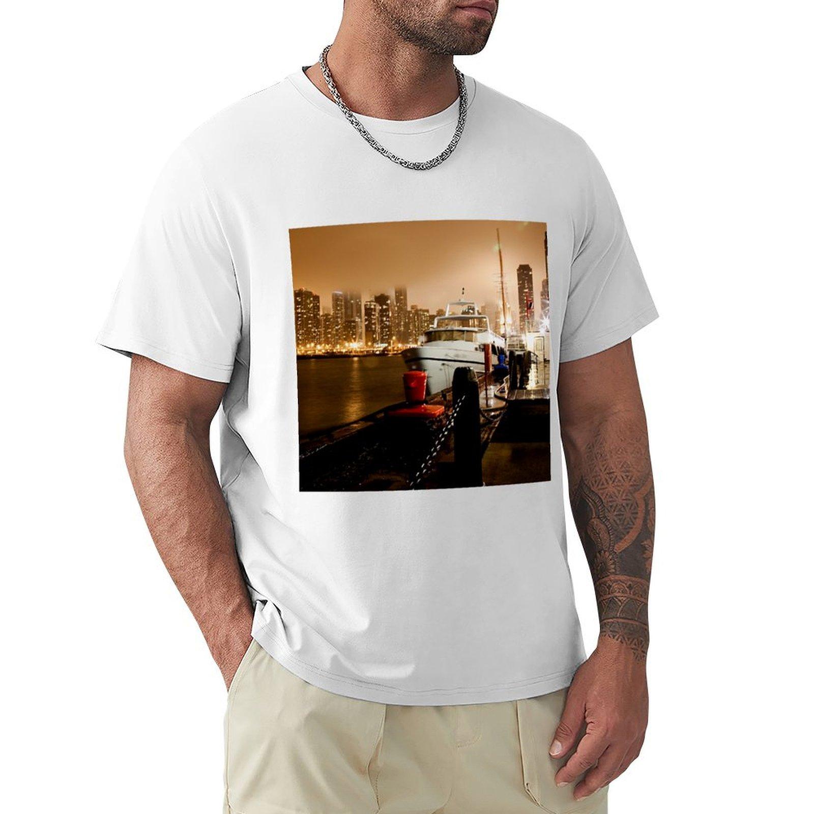 Navy Pier Chicago Illinois Sunset TShirt anime t shirts for a boy Clothing hippie clothes heavyweight t shirts for men S