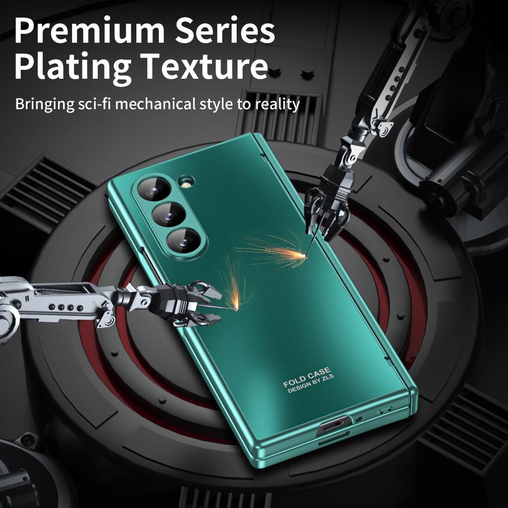 360 Full-Bod Plating Hinge Case for Samsung Galaxy Z Fold 6 Fold 5 Fold 4 Fold 3 Fold 2 Shockproof Armor Matte Protector Cover