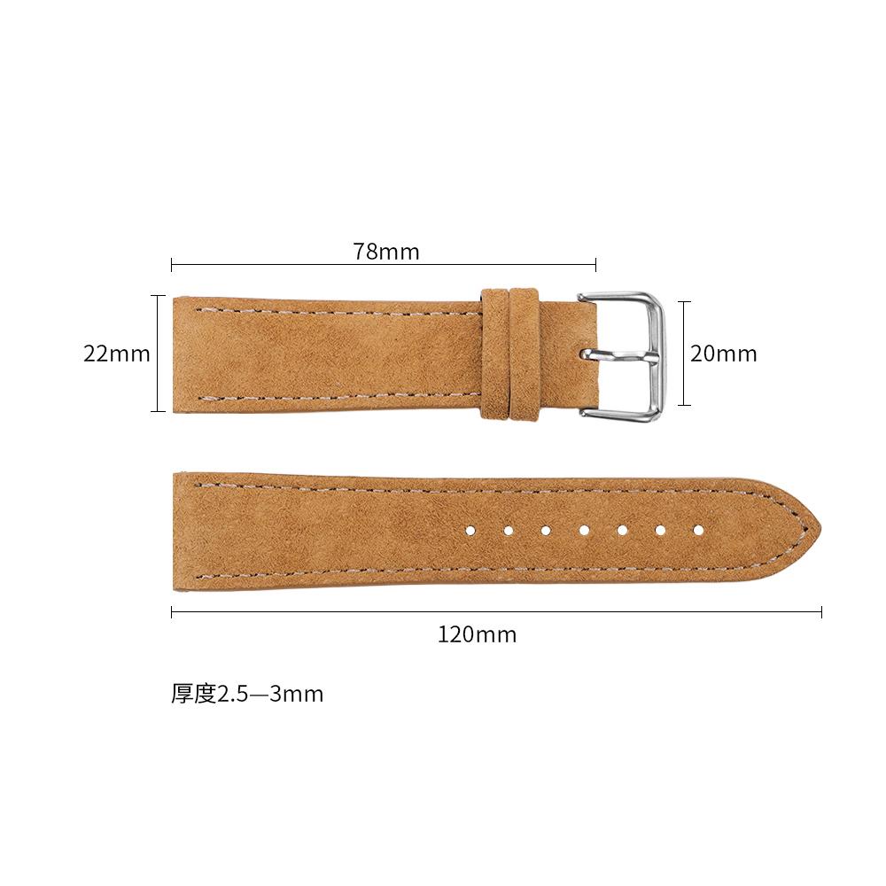 18 19 20 22 24mm Suede Strap Band Quick Release Vintage Cowhide Bracelet Calfskin Wristband Belt  Accessorie for Seiko for Omega
