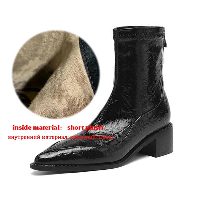 

Krazing Po Микрофибра Зимние Остроносые Размер 33 Ковбойские Сапоги Размер 43 Плиссированная Отделка Толстый Каблук Ботильоны 43